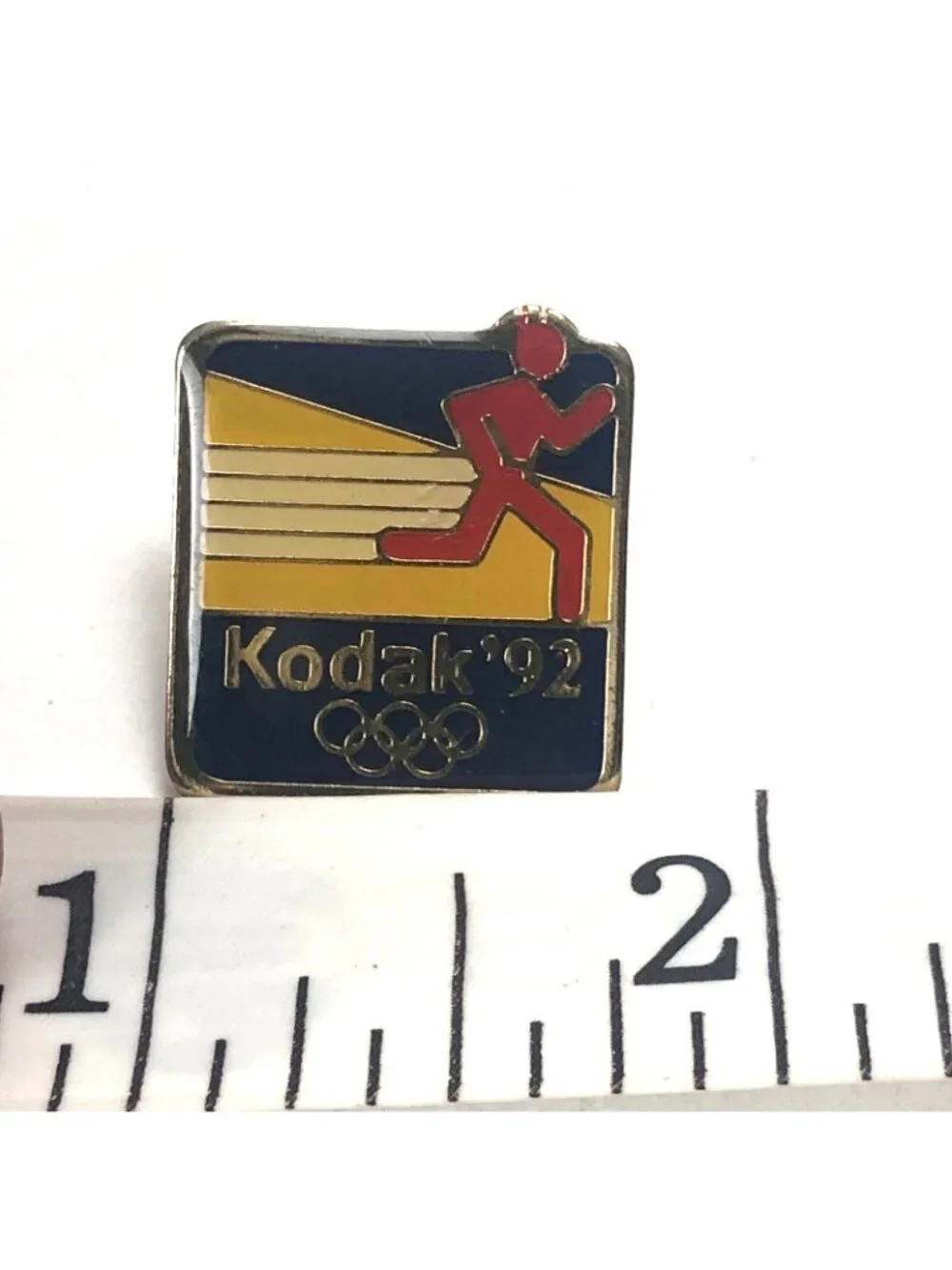 Vintage Kodak Eastman Camera Film 92 Olympics Track Running Brooch Pin Souvenir